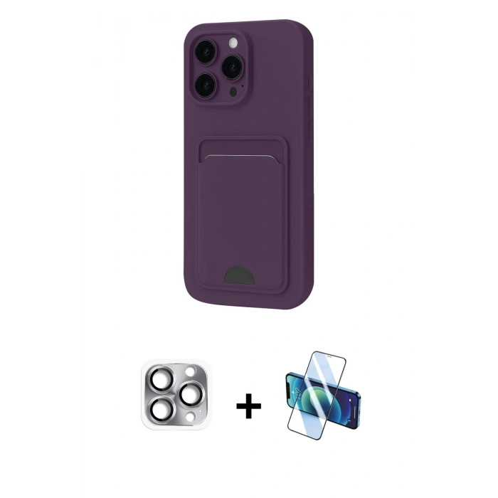 MARSİLYAN™- iPhone 16 Pro Max Kılıf Vadi Çizgi Prime - Siyah 3D Antistatik Seramik Nano Ekran Koruyucu + Pers Alüminyum Kamera Lens - GI