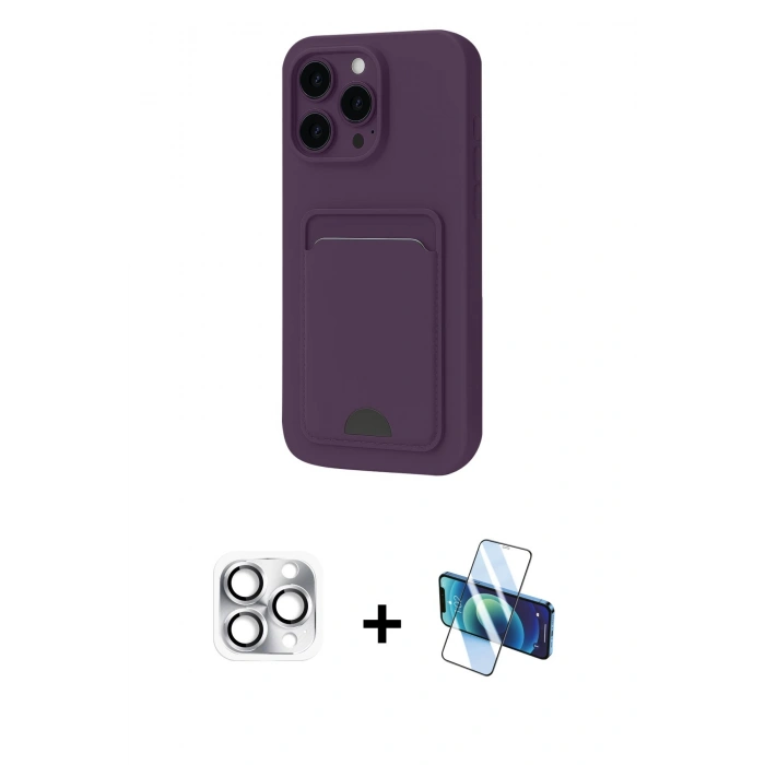 MARSİLYAN™- iPhone 16 Pro Max Kılıf Vadi Çizgi Prime - Siyah 3D Antistatik Seramik Nano Ekran Koruyucu + Pers Alüminyum Kamera Lens - GS