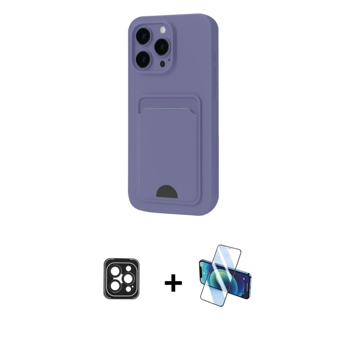 MARSİLYAN™- iPhone 16 Pro Max Kılıf Vadi Çizgi Prime - Siyah 3D Antistatik Seramik Nano Ekran Koruyucu + PVD Metal Kamera Lens - SH