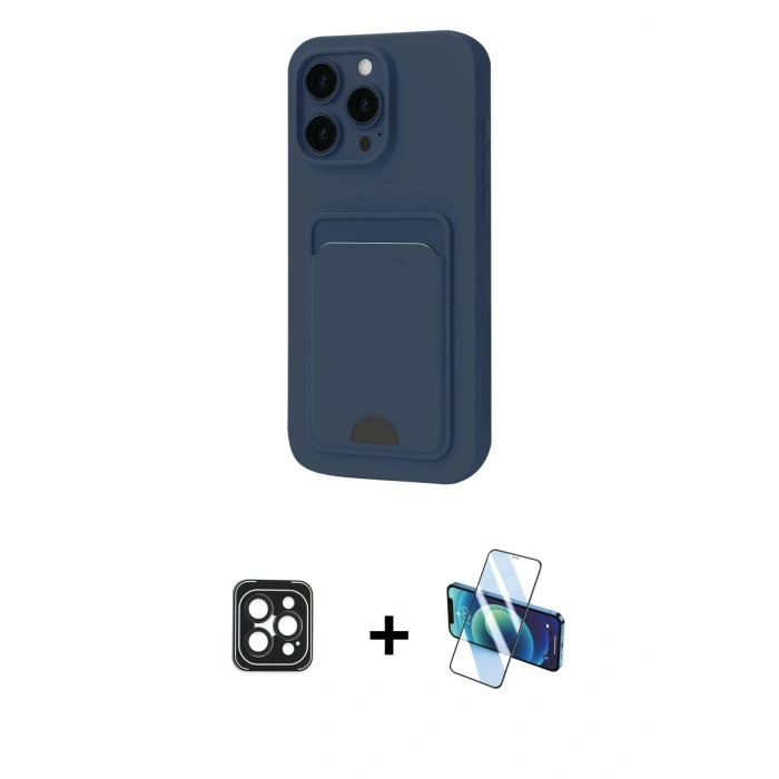 MARSİLYAN™- iPhone 16 Pro Max Kılıf Vadi Çizgi Prime - Siyah 3D Antistatik Seramik Nano Ekran Koruyucu + PVD Metal Kamera Lens - SH