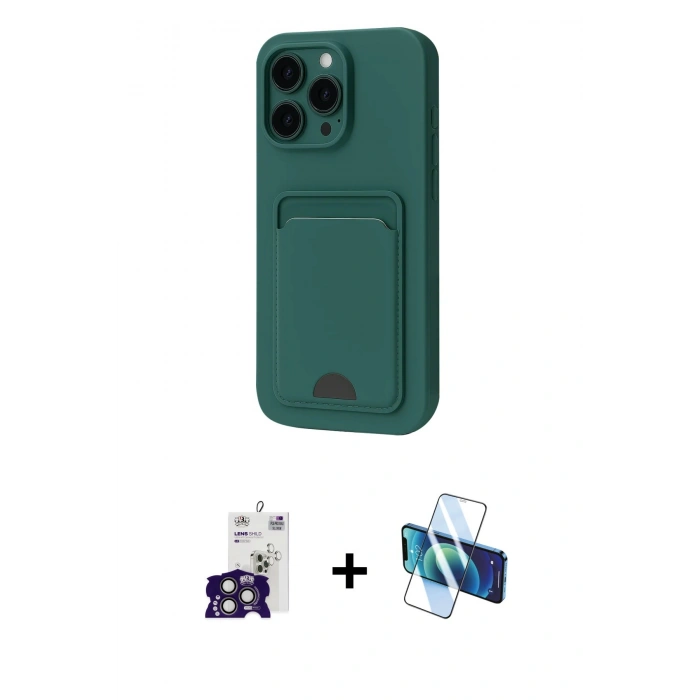 MARSİLYAN™- iPhone 16 Pro Max Kılıf Vadi Çizgi Prime - Siyah 3D Antistatik Seramik Nano Ekran Koruyucu + Titanyum Gri Bilvis Titan Kamera Lens