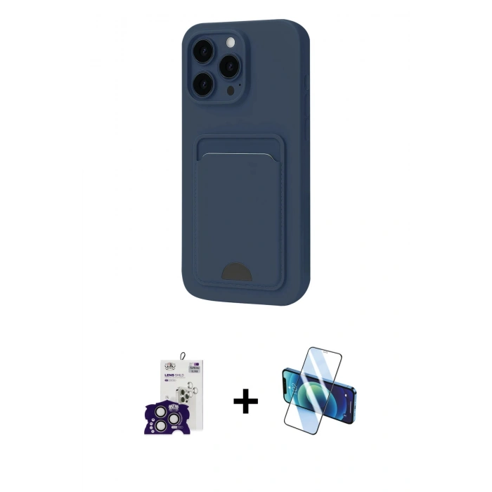 MARSİLYAN™- iPhone 16 Pro Max Kılıf Vadi Çizgi Prime - Siyah 3D Antistatik Seramik Nano Ekran Koruyucu + Titanyum Gri Bilvis Titan Kamera Lens