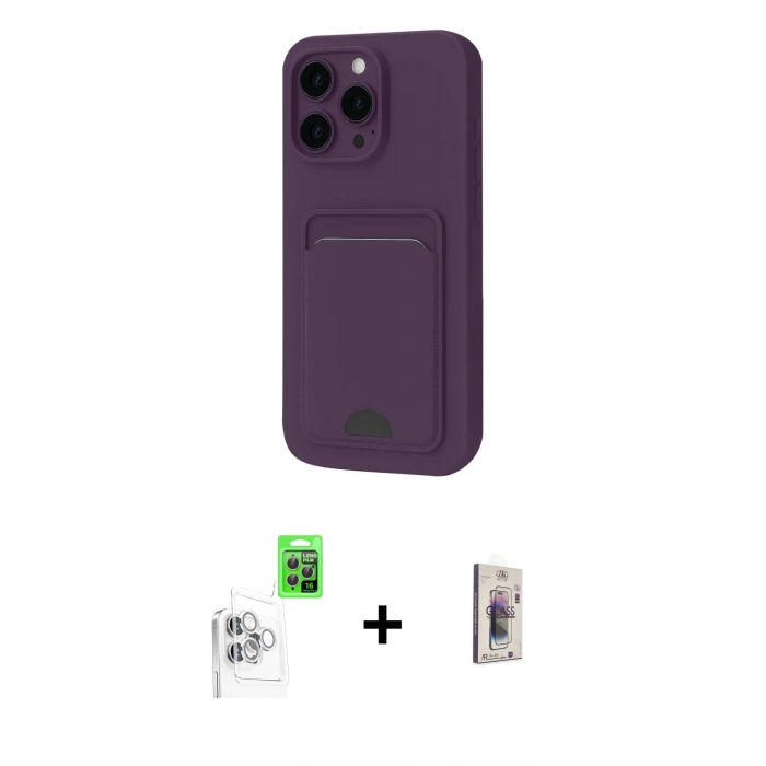 MARSİLYAN™- iPhone 16 Pro Max Kılıf Vadi Çizgi Prime - Siyah Bilvis 3D Cam Ekran Koruyucu + Raze Metal Kamera Lens - BZ