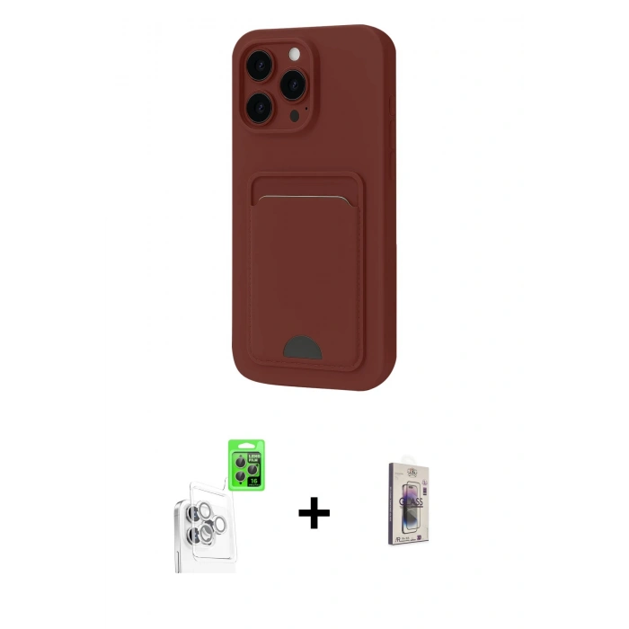 MARSİLYAN™- iPhone 16 Pro Max Kılıf Vadi Çizgi Prime - Siyah Bilvis 3D Cam Ekran Koruyucu + Raze Metal Kamera Lens - BZ