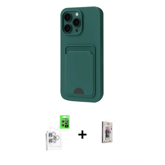 MARSİLYAN™- iPhone 16 Pro Max Kılıf Vadi Çizgi Prime - Siyah Bilvis 3D Cam Ekran Koruyucu + Raze Metal Kamera Lens - BZ