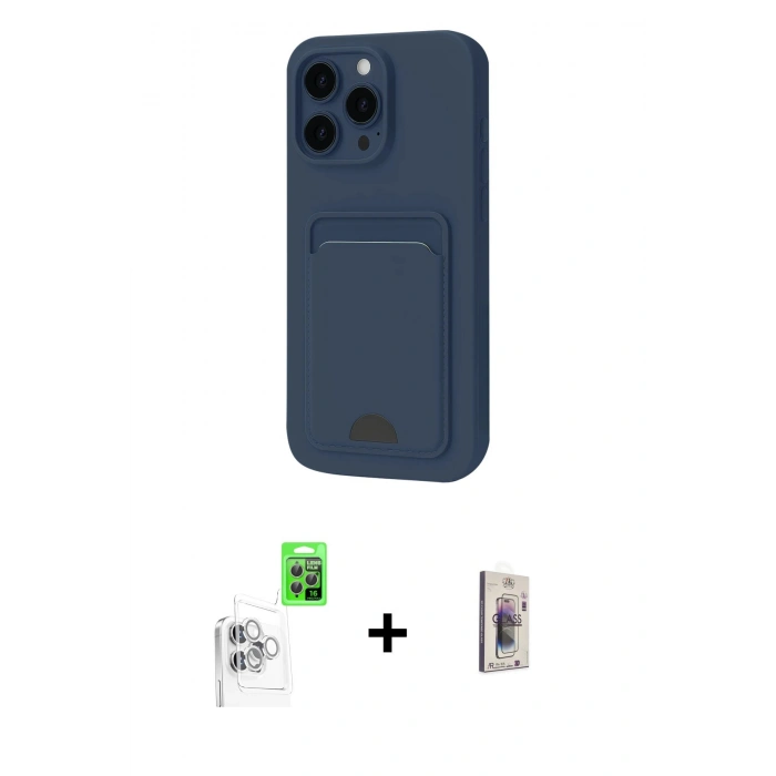 MARSİLYAN™- iPhone 16 Pro Max Kılıf Vadi Çizgi Prime - Siyah Bilvis 3D Cam Ekran Koruyucu + Raze Metal Kamera Lens - BZ