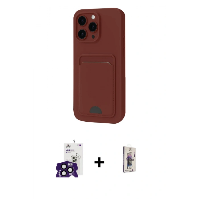 MARSİLYAN™- iPhone 16 Pro Max Kılıf Vadi Çizgi Prime - Siyah Bilvis 3D Cam Ekran Koruyucu + Bilvis Titan Kamera Lens - SH