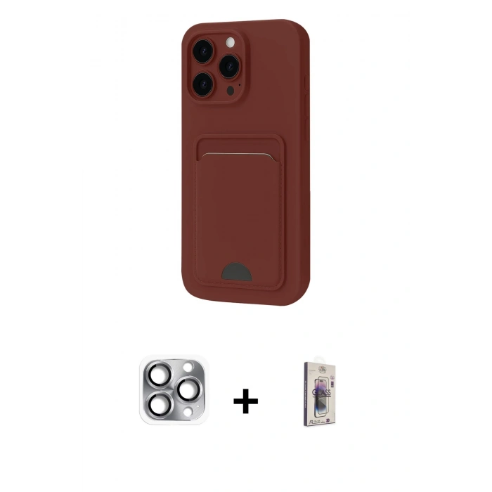 MARSİLYAN™- iPhone 16 Pro Max Kılıf Vadi Çizgi Prime - Siyah Bilvis 3D Cam Ekran Koruyucu + Pers Alüminyum Kamera Lens - GI