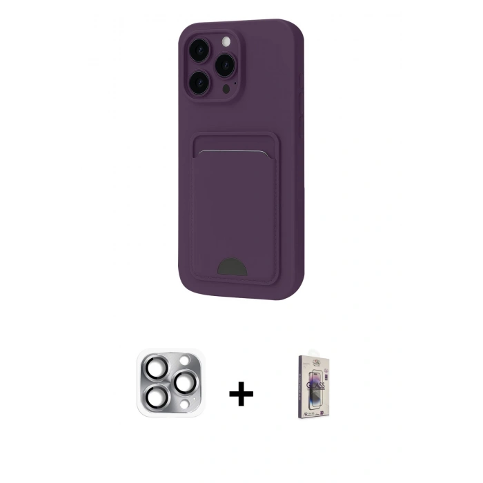 MARSİLYAN™- iPhone 16 Pro Max Kılıf Vadi Çizgi Prime - Siyah Bilvis 3D Cam Ekran Koruyucu + Pers Alüminyum Kamera Lens - GI
