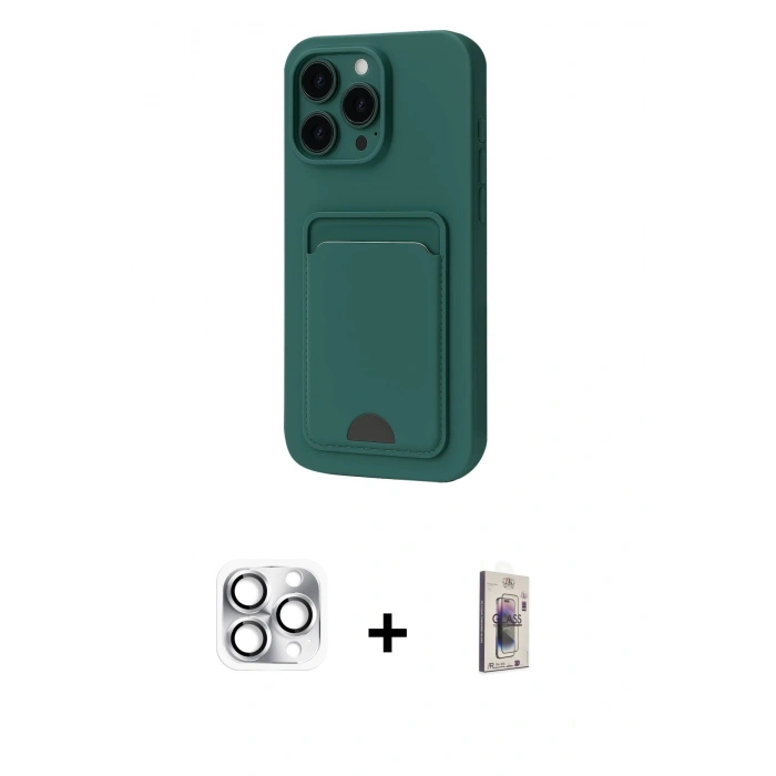 MARSİLYAN™- iPhone 16 Pro Max Kılıf Vadi Çizgi Prime - Siyah Bilvis 3D Cam Ekran Koruyucu + Pers Alüminyum Kamera Lens - GS