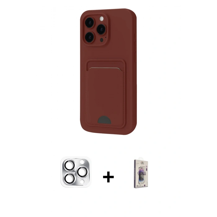 MARSİLYAN™- iPhone 16 Pro Max Kılıf Vadi Çizgi Prime - Siyah Bilvis 3D Cam Ekran Koruyucu + Pers Alüminyum Kamera Lens - GS