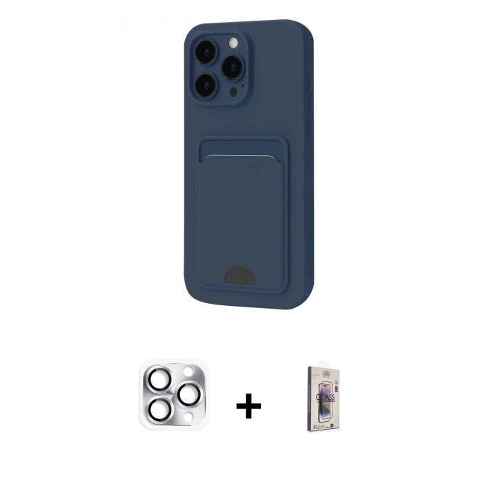 MARSİLYAN™- iPhone 16 Pro Max Kılıf Vadi Çizgi Prime - Siyah Bilvis 3D Cam Ekran Koruyucu + Pers Alüminyum Kamera Lens - GS
