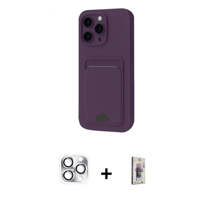 MARSİLYAN™- iPhone 16 Pro Max Kılıf Vadi Çizgi Prime - Siyah Bilvis 3D Cam Ekran Koruyucu + Pers Alüminyum Kamera Lens - GS