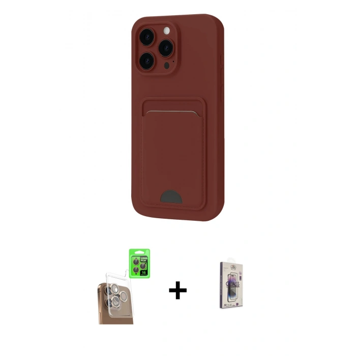 MARSİLYAN™- iPhone 16 Pro Max Kılıf Vadi Çizgi Prime - Siyah Bilvis 3D Cam Ekran Koruyucu + Raze Metal Kamera Lens - CLTM
