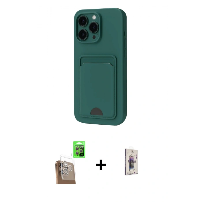 MARSİLYAN™- iPhone 16 Pro Max Kılıf Vadi Çizgi Prime - Siyah Bilvis 3D Cam Ekran Koruyucu + Raze Metal Kamera Lens - CLTM