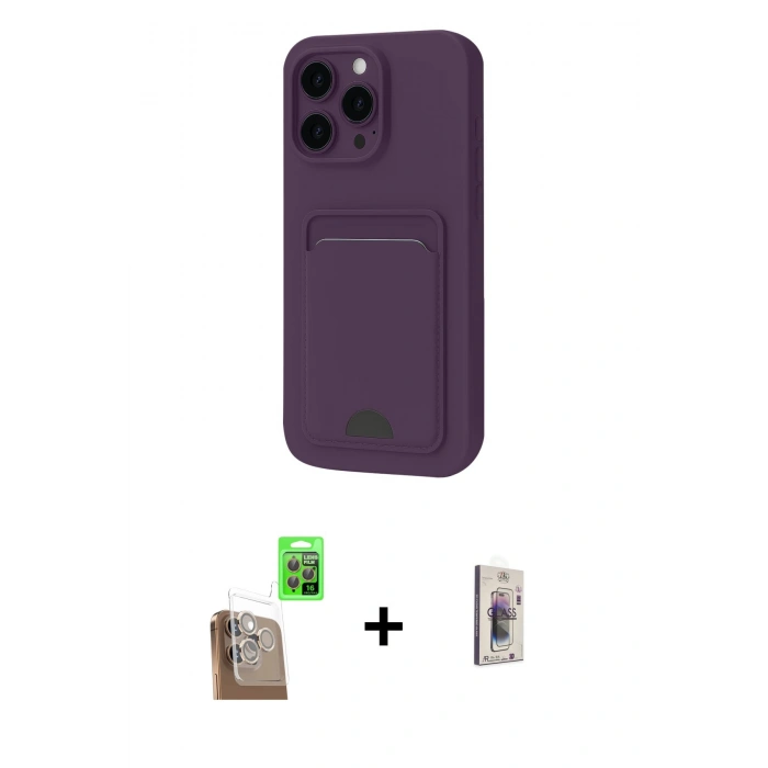 MARSİLYAN™- iPhone 16 Pro Max Kılıf Vadi Çizgi Prime - Siyah Bilvis 3D Cam Ekran Koruyucu + Raze Metal Kamera Lens - CLTM