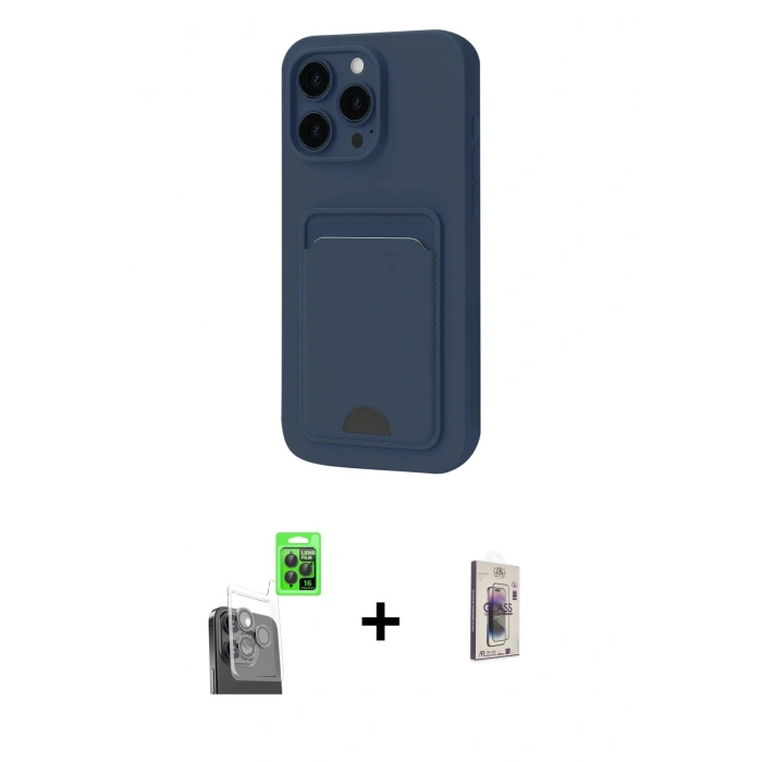 MARSİLYAN™- iPhone 16 Pro Max Kılıf Vadi Çizgi Prime - Siyah Bilvis 3D Cam Ekran Koruyucu + Raze Metal Kamera Lens - SH