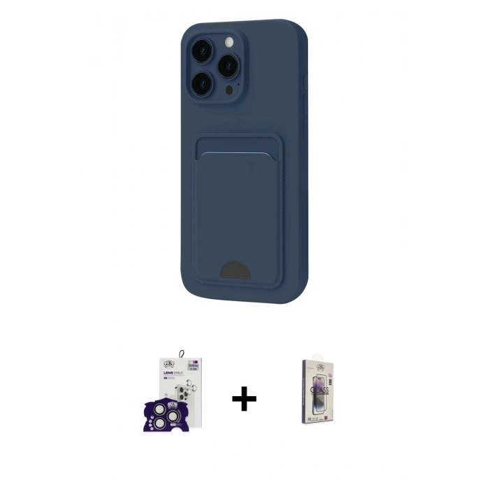 MARSİLYAN™- iPhone 16 Pro Max Kılıf Vadi Çizgi Prime - Siyah Bilvis 3D Cam Ekran Koruyucu + Titanyum Gri Bilvis Titan Kamera Lens