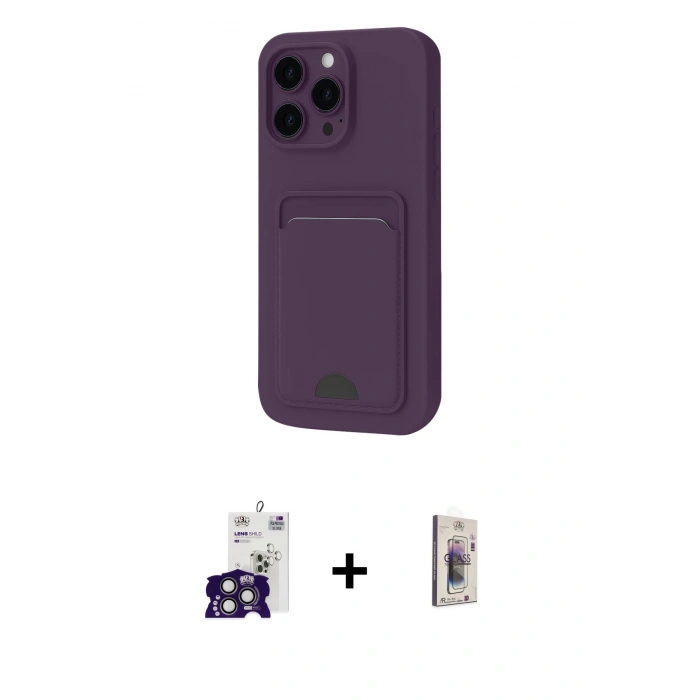 MARSİLYAN™- iPhone 16 Pro Max Kılıf Vadi Çizgi Prime - Siyah Bilvis 3D Cam Ekran Koruyucu + Titanyum Gri Bilvis Titan Kamera Lens