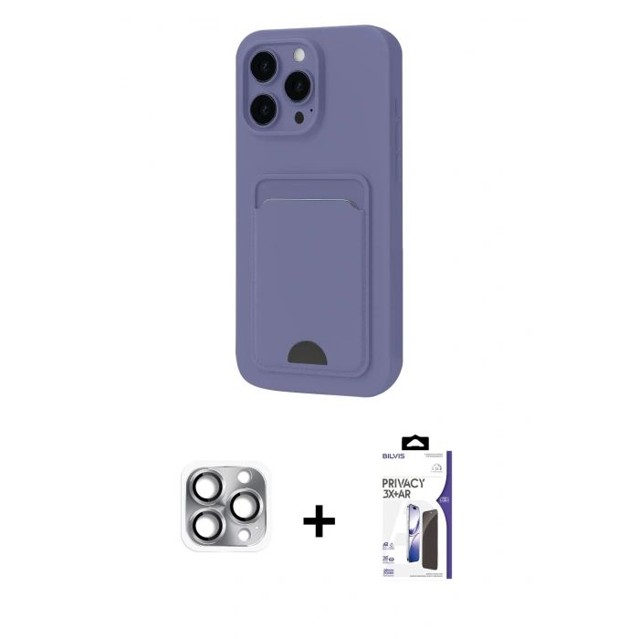 MARSİLYAN™- iPhone 16 Pro Max Kılıf Vadi Çizgi Prime - Siyah Bilvis 3X AR Hayalet Cam Ekran Koruyucu + Pers Alüminyum Kamera Lens - GI