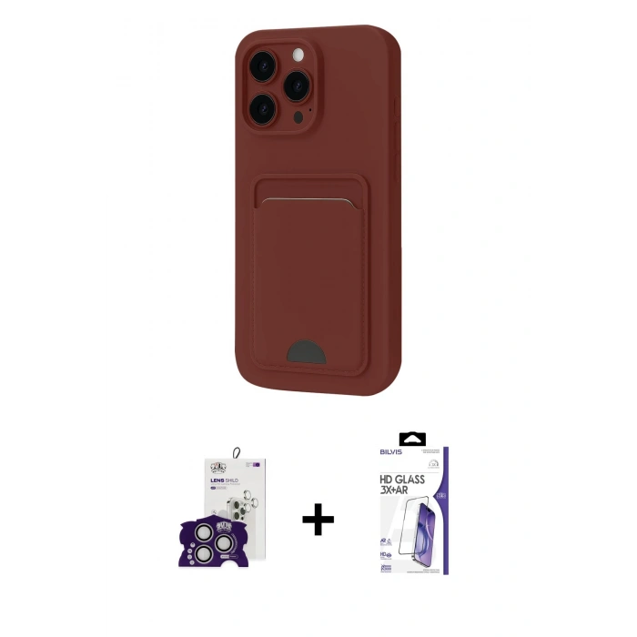 MARSİLYAN™- iPhone 16 Pro Max Kılıf Vadi Çizgi Prime - Siyah Bilvis 3X AR HD Cam Ekran Koruyucu + Bilvis Titan Kamera Lens - GS
