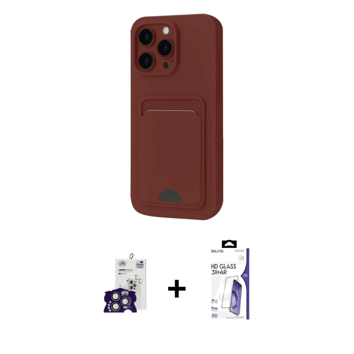 MARSİLYAN™- iPhone 16 Pro Max Kılıf Vadi Çizgi Prime - Siyah Bilvis 3X AR HD Cam Ekran Koruyucu + Bilvis Titan Kamera Lens - TMGI