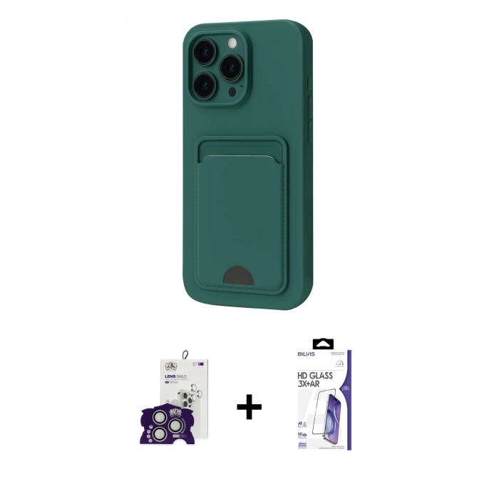 MARSİLYAN™- iPhone 16 Pro Max Kılıf Vadi Çizgi Prime - Siyah Bilvis 3X AR HD Cam Ekran Koruyucu + Bilvis Titan Kamera Lens - GS