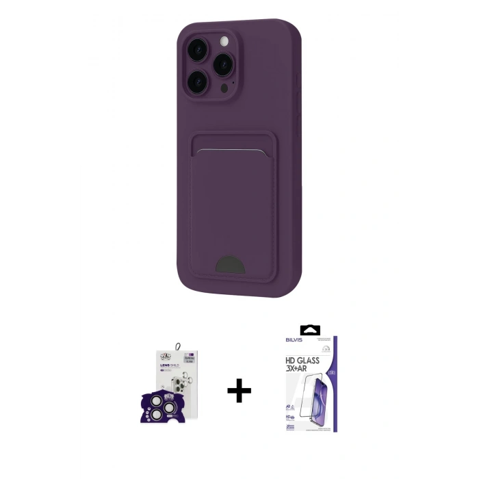 MARSİLYAN™- iPhone 16 Pro Max Kılıf Vadi Çizgi Prime - Siyah Bilvis 3X AR HD Cam Ekran Koruyucu + Bilvis Titan Kamera Lens - TMGI