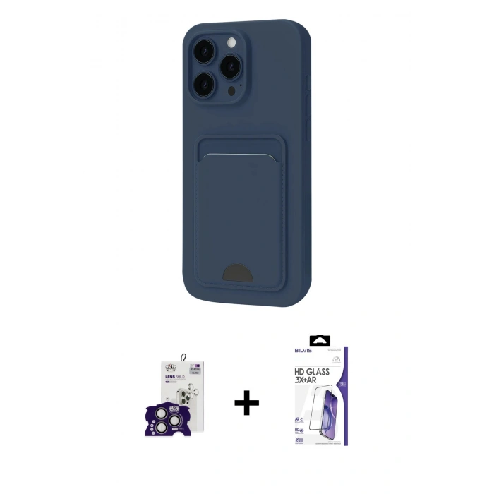 MARSİLYAN™- iPhone 16 Pro Max Kılıf Vadi Çizgi Prime - Siyah Bilvis 3X AR HD Cam Ekran Koruyucu + Bilvis Titan Kamera Lens - TMGI
