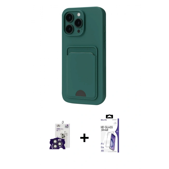 MARSİLYAN™- iPhone 16 Pro Max Kılıf Vadi Çizgi Prime - Siyah Bilvis 3X AR HD Cam Ekran Koruyucu + Bilvis Titan Kamera Lens - TMGI