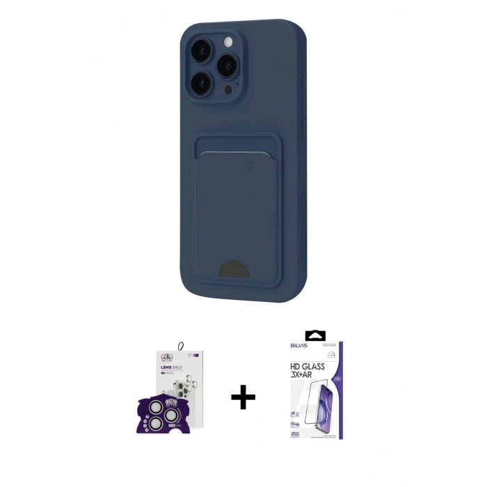 MARSİLYAN™- iPhone 16 Pro Max Kılıf Vadi Çizgi Prime - Siyah Bilvis 3X AR HD Cam Ekran Koruyucu + Bilvis Titan Kamera Lens - GS