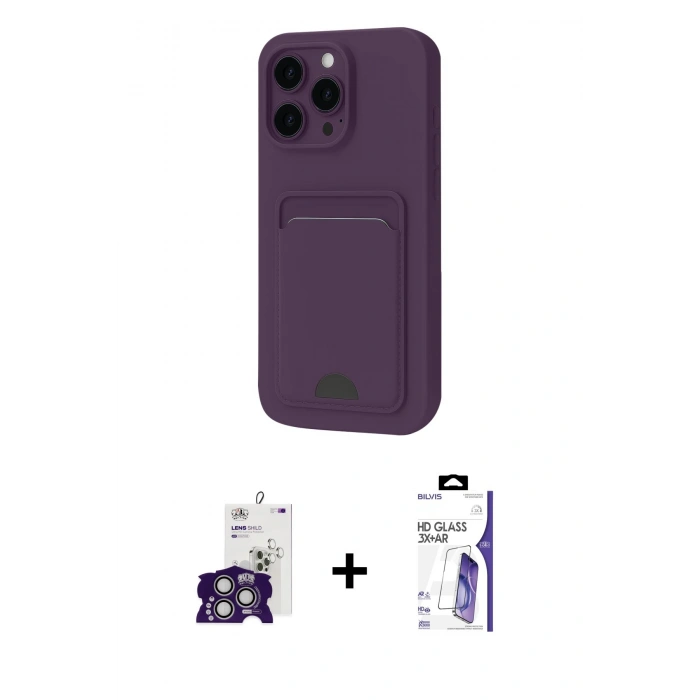 MARSİLYAN™- iPhone 16 Pro Max Kılıf Vadi Çizgi Prime - Siyah Bilvis 3X AR HD Cam Ekran Koruyucu + Bilvis Titan Kamera Lens - GS