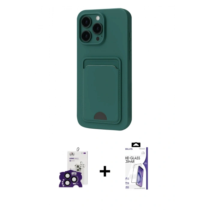 MARSİLYAN™- iPhone 16 Pro Max Kılıf Vadi Çizgi Prime - Siyah Bilvis 3X AR HD Cam Ekran Koruyucu + Bilvis Titan Kamera Lens - SH