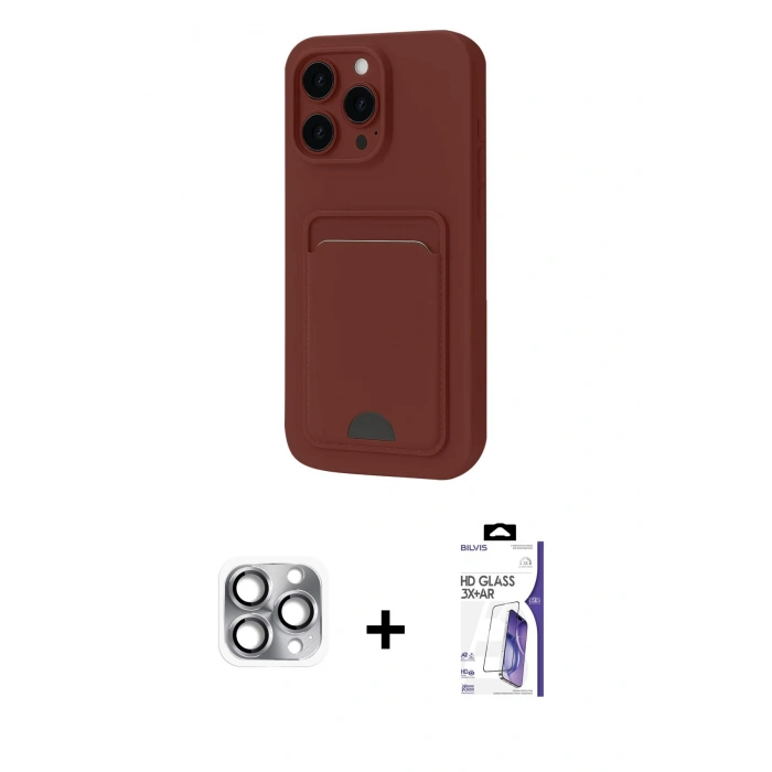 MARSİLYAN™- iPhone 16 Pro Max Kılıf Vadi Çizgi Prime - Siyah Bilvis 3X AR HD Cam Ekran Koruyucu + Pers Alüminyum Kamera Lens - GI