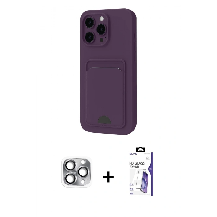 MARSİLYAN™- iPhone 16 Pro Max Kılıf Vadi Çizgi Prime - Siyah Bilvis 3X AR HD Cam Ekran Koruyucu + Pers Alüminyum Kamera Lens - GI