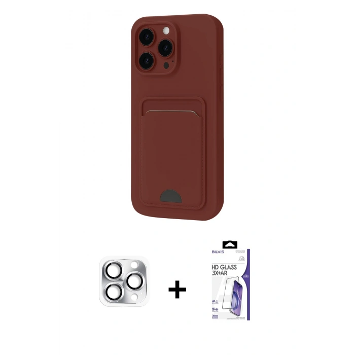 MARSİLYAN™- iPhone 16 Pro Max Kılıf Vadi Çizgi Prime - Siyah Bilvis 3X AR HD Cam Ekran Koruyucu + Pers Alüminyum Kamera Lens - GS