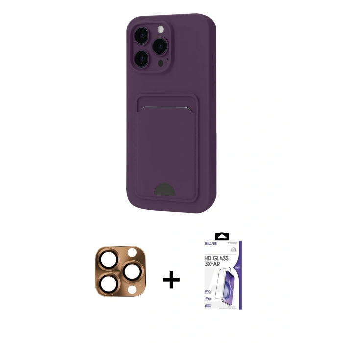 MARSİLYAN™- iPhone 16 Pro Max Kılıf Vadi Çizgi Prime - Siyah Bilvis 3X AR HD Cam Ekran Koruyucu + Pers Alüminyum Kamera Lens - CLTM