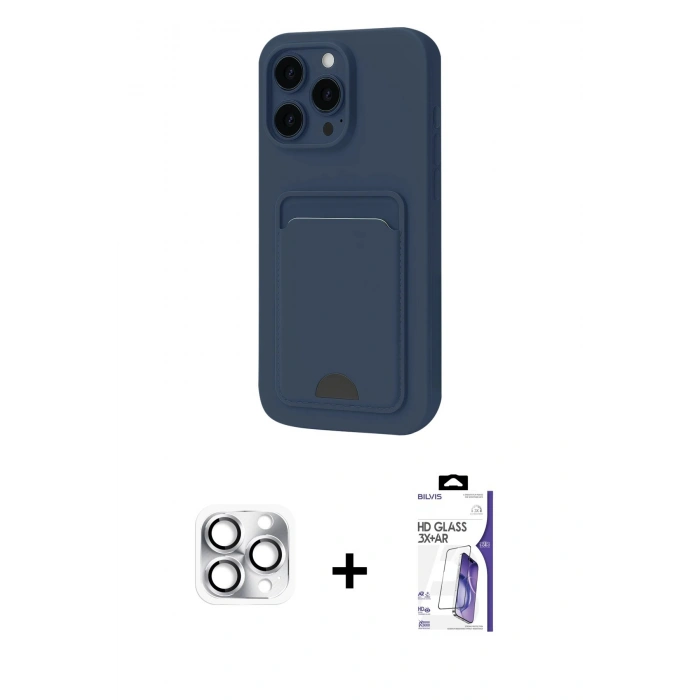 MARSİLYAN™- iPhone 16 Pro Max Kılıf Vadi Çizgi Prime - Siyah Bilvis 3X AR HD Cam Ekran Koruyucu + Pers Alüminyum Kamera Lens - GS