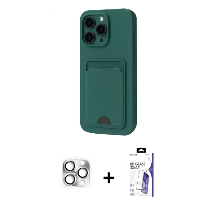 MARSİLYAN™- iPhone 16 Pro Max Kılıf Vadi Çizgi Prime - Siyah Bilvis 3X AR HD Cam Ekran Koruyucu + Pers Alüminyum Kamera Lens - GS