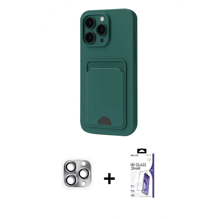 MARSİLYAN™- iPhone 16 Pro Max Kılıf Vadi Çizgi Prime - Siyah Bilvis 3X AR HD Cam Ekran Koruyucu + Pers Alüminyum Kamera Lens - GI