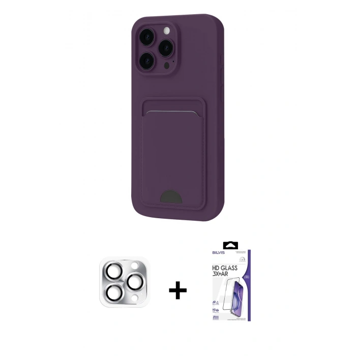 MARSİLYAN™- iPhone 16 Pro Max Kılıf Vadi Çizgi Prime - Siyah Bilvis 3X AR HD Cam Ekran Koruyucu + Pers Alüminyum Kamera Lens - GS