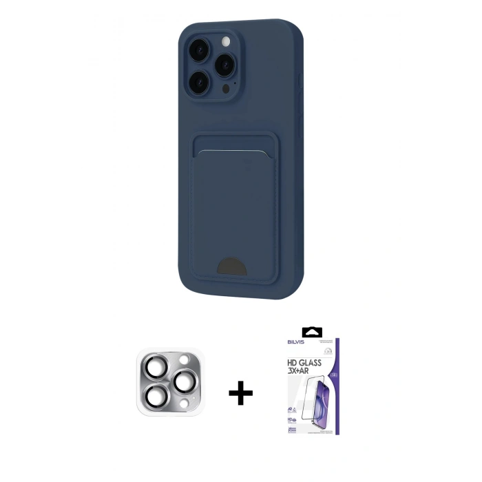 MARSİLYAN™- iPhone 16 Pro Max Kılıf Vadi Çizgi Prime - Siyah Bilvis 3X AR HD Cam Ekran Koruyucu + Pers Alüminyum Kamera Lens - GI
