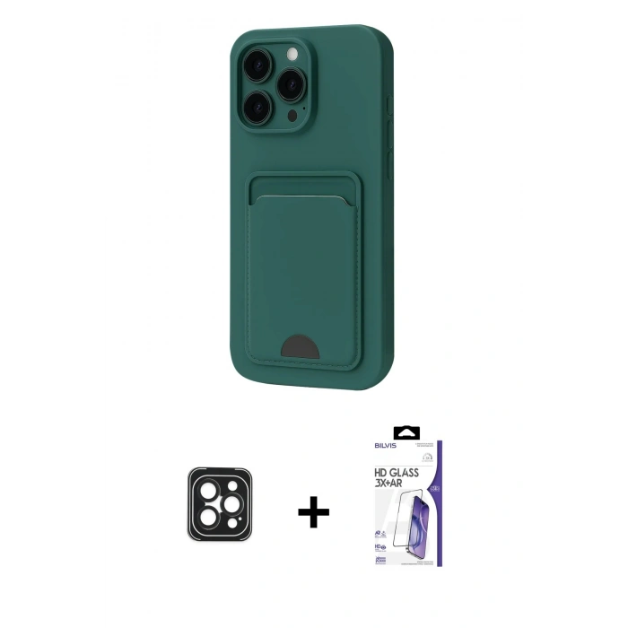 MARSİLYAN™- iPhone 16 Pro Max Kılıf Vadi Çizgi Prime - Siyah Bilvis 3X AR HD Cam Ekran Koruyucu + PVD Metal Kamera Lens - SH