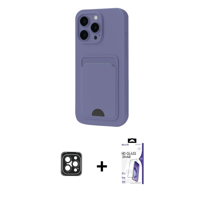 MARSİLYAN™- iPhone 16 Pro Max Kılıf Vadi Çizgi Prime - Siyah Bilvis 3X AR HD Cam Ekran Koruyucu + PVD Metal Kamera Lens - SH