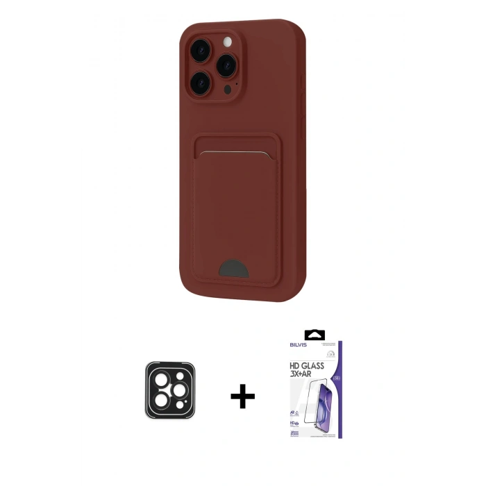 MARSİLYAN™- iPhone 16 Pro Max Kılıf Vadi Çizgi Prime - Siyah Bilvis 3X AR HD Cam Ekran Koruyucu + PVD Metal Kamera Lens - SH