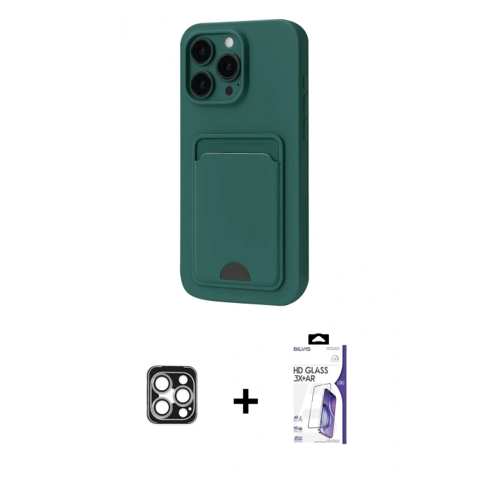 MARSİLYAN™- iPhone 16 Pro Max Kılıf Vadi Çizgi Prime - Siyah Bilvis 3X AR HD Cam Ekran Koruyucu + PVD Metal Kamera Lens - GS