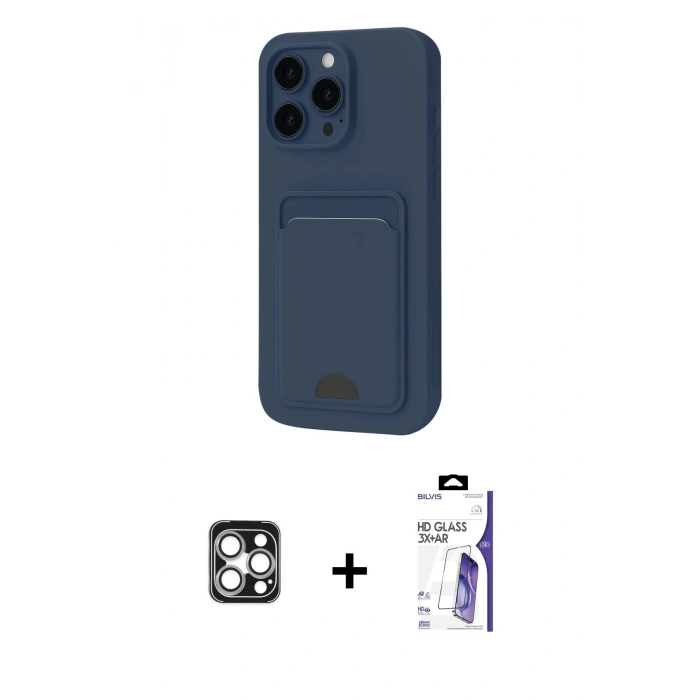 MARSİLYAN™- iPhone 16 Pro Max Kılıf Vadi Çizgi Prime - Siyah Bilvis 3X AR HD Cam Ekran Koruyucu + PVD Metal Kamera Lens - GS