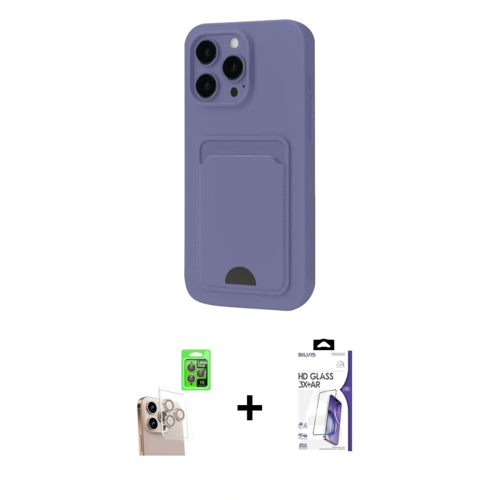 MARSİLYAN™- iPhone 16 Pro Max Kılıf Vadi Çizgi Prime - Siyah Bilvis 3X AR HD Cam Ekran Koruyucu + Raze Metal Kamera Lens - NLGY