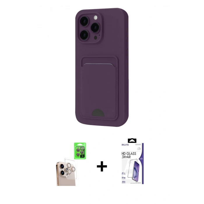MARSİLYAN™- iPhone 16 Pro Max Kılıf Vadi Çizgi Prime - Siyah Bilvis 3X AR HD Cam Ekran Koruyucu + Raze Metal Kamera Lens - NLGY