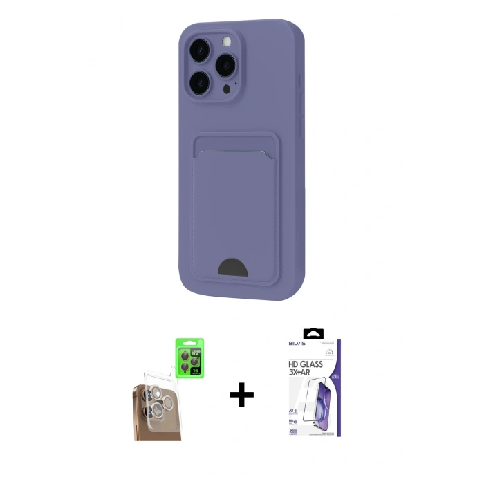 MARSİLYAN™- iPhone 16 Pro Max Kılıf Vadi Çizgi Prime - Siyah Bilvis 3X AR HD Cam Ekran Koruyucu + Raze Metal Kamera Lens - CLTM